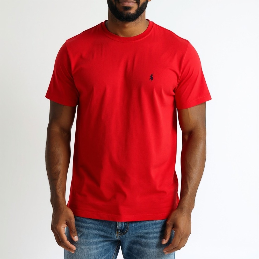Polo Ralph Lauren Mens Crewneck T-Shirt Red Pony Logo Sz L /#26790